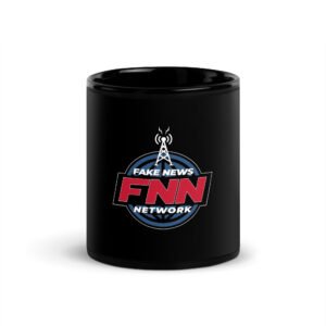 FAKE NEWS NETWORK Black Glossy Mug